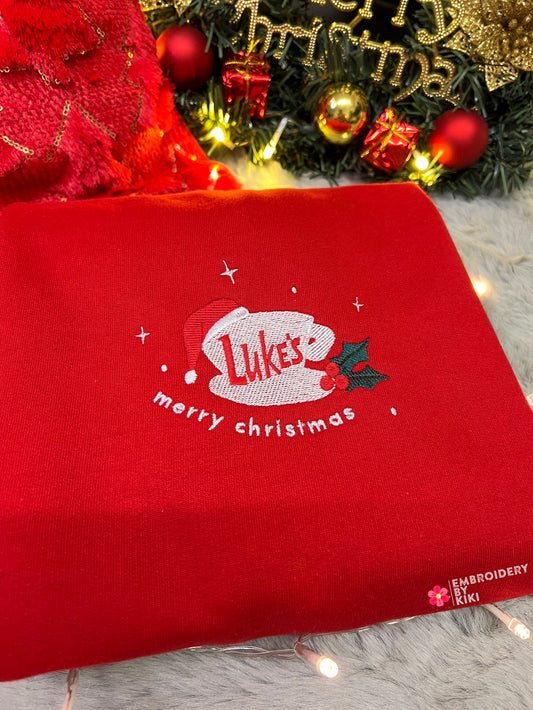 Luke's Christmas sweatshirt