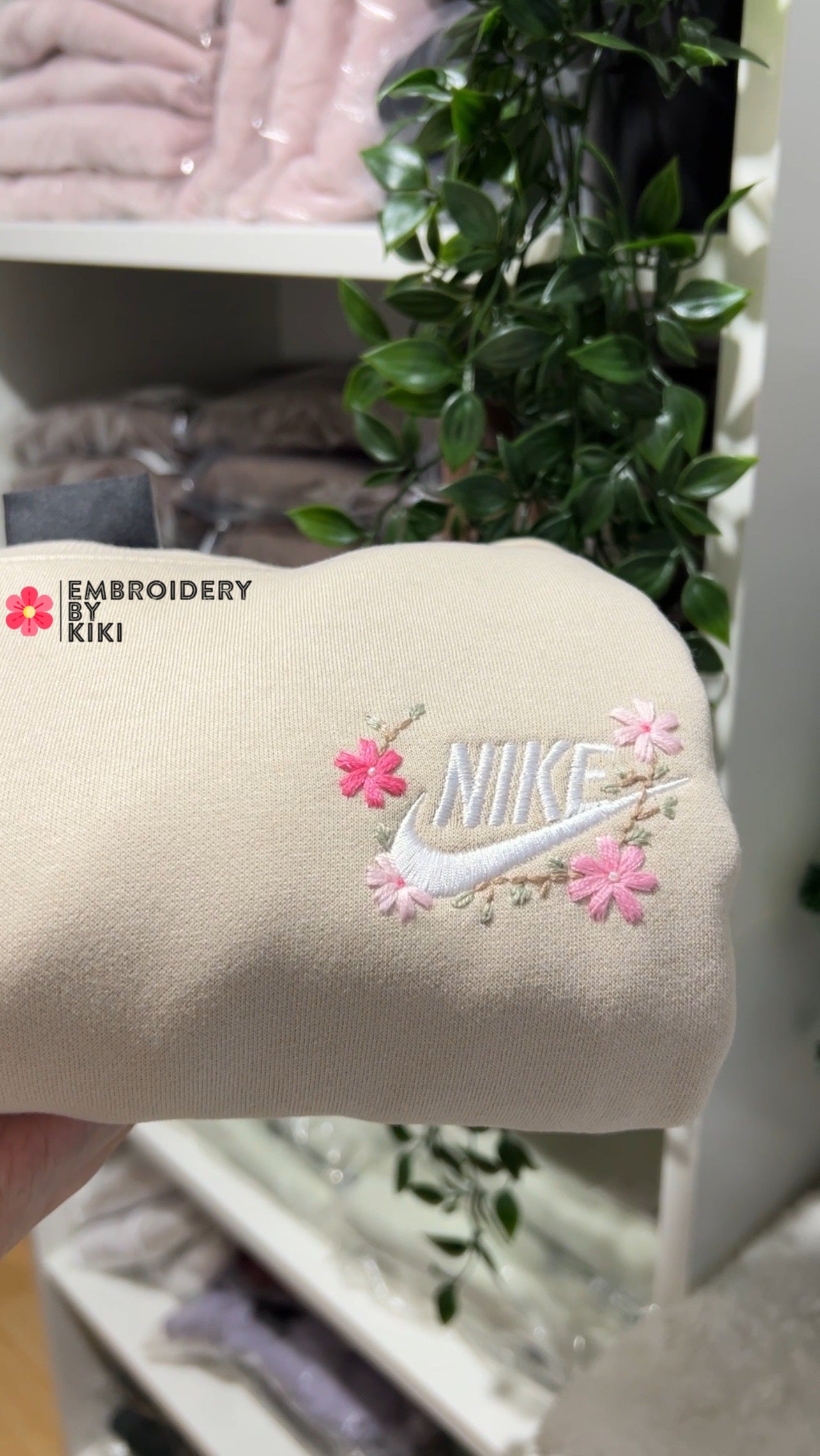 Nike with flowers