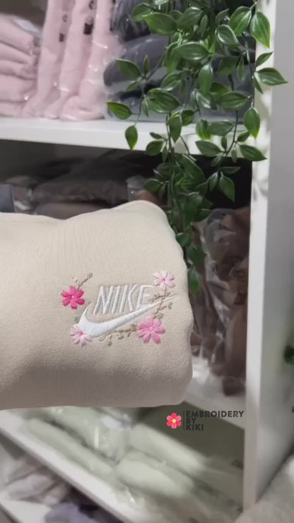 Nike with flowers